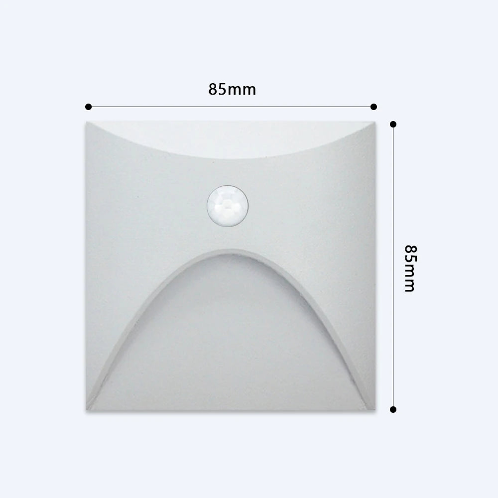 applique murale led sensorielle noir blanc gris contemporaine fixée mur vis câble interrupteur