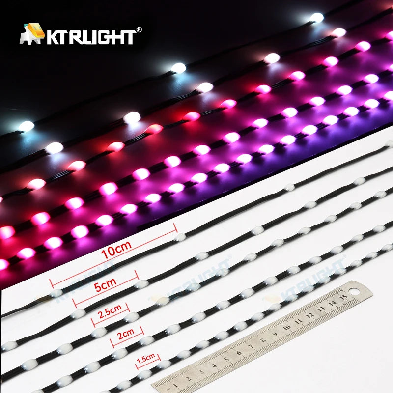 ruban led noir points blancs 5v ws2811 imperméable programmable 10m 50m 100m adresstable arduino