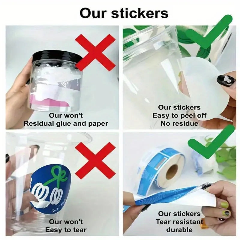 stickers personnalisables blanc vert marron moderne minimaliste adhésif textes rond occasionnels