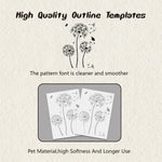 Stencil blanc minimaliste fleurs pissenlit papillons peinture art mural décoration tissus scrapbooking