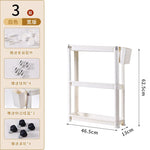 étagère mobile blanche trois plateaux moderne roulettes cuisine porte réfrigérateur