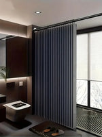 rideau douche pliable gris rayures moderne opalettés polyester tufté intimité salle bain