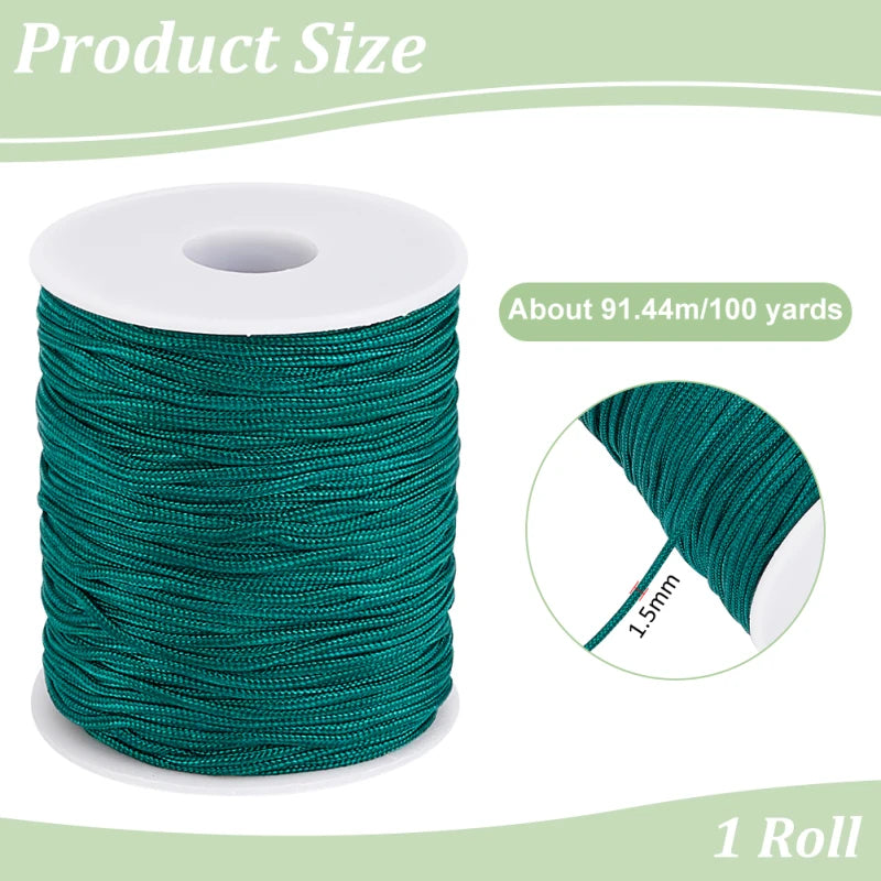 corde nylon noire tissée 100 yards corde blanche lisse utilitaire moderne 1.5mm