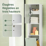 Compartiment ouvert et étagère réglable du meuble de salle de bain