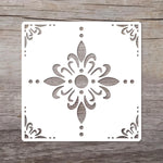 Stencil floral artisanal opacique adhésif pièces blanc détaillé peinture decoration murale