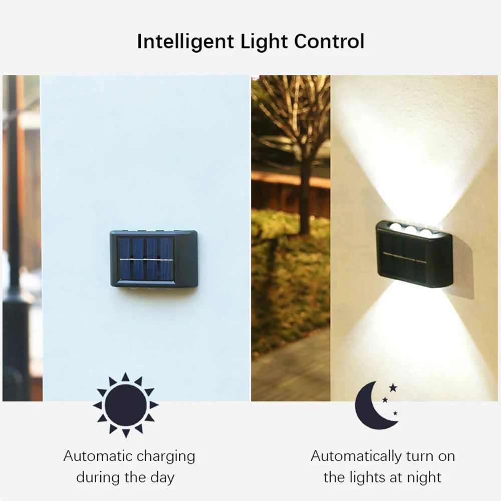 applique murale solaire 6led noir bleu panneaux solaires moderne interrupteur on off led