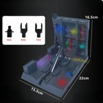 support d'exposition modulaire figurines noires clips fixation socle robuste jouets