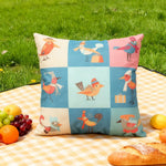 coussin décoratif beige imprimé oiseaux mignons moderne textile maison chambre salon confortable