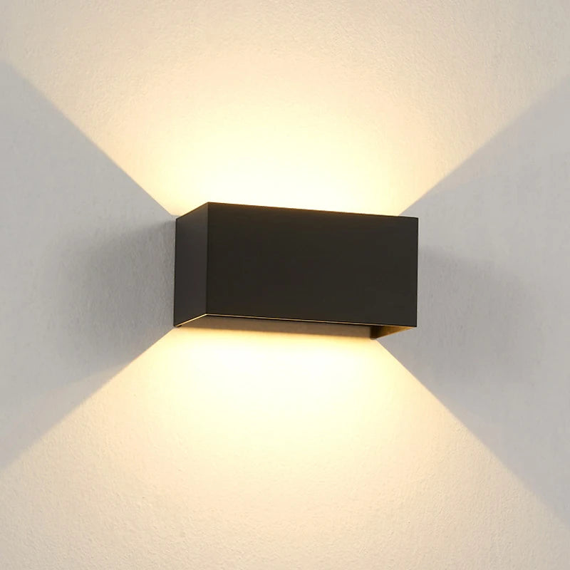 applique murale led noire contemporaine fixée mur éclairage quotidien 24w 10cm 10cm 20cm