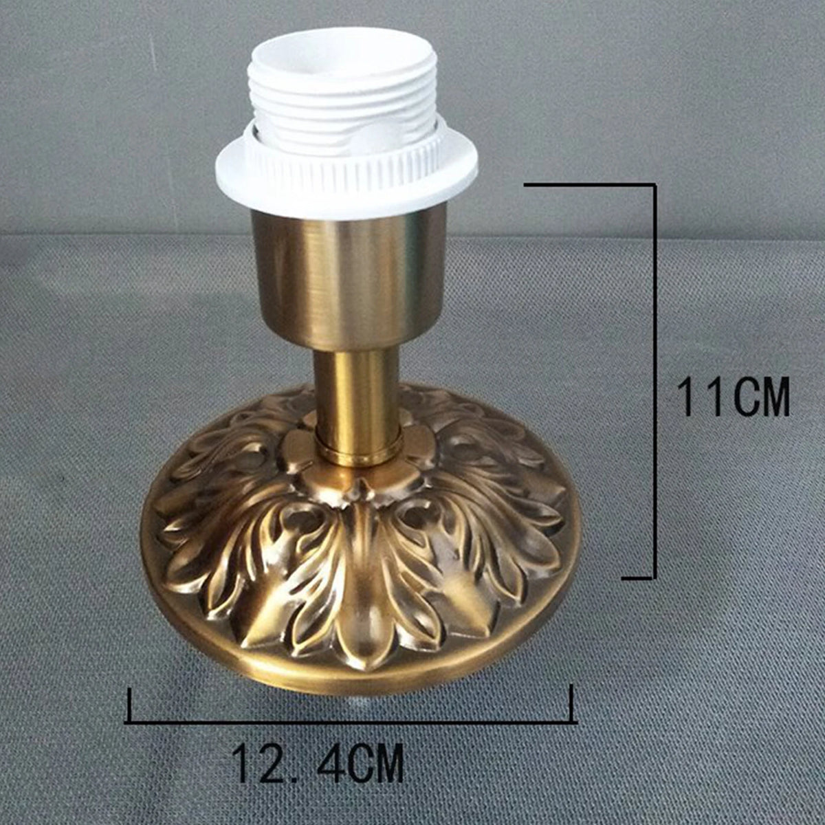 base lampe table blanc doré finition brillante classique vis fixation métal e27