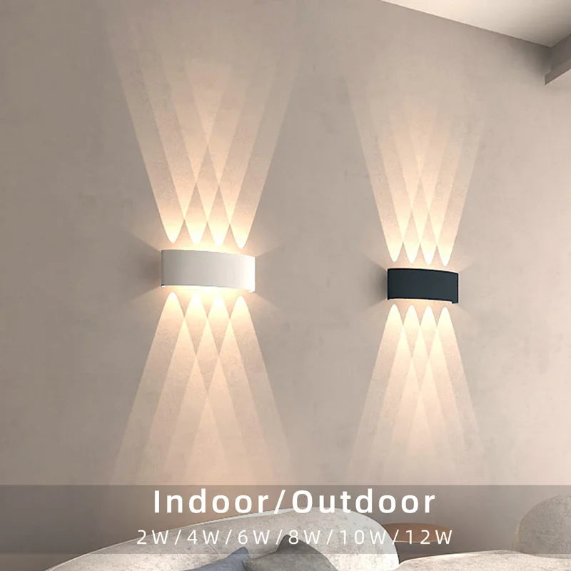 appliques murales led modernes aluminium ip65 imperméables éclairage quotidien noir blanc 3000k 90260v