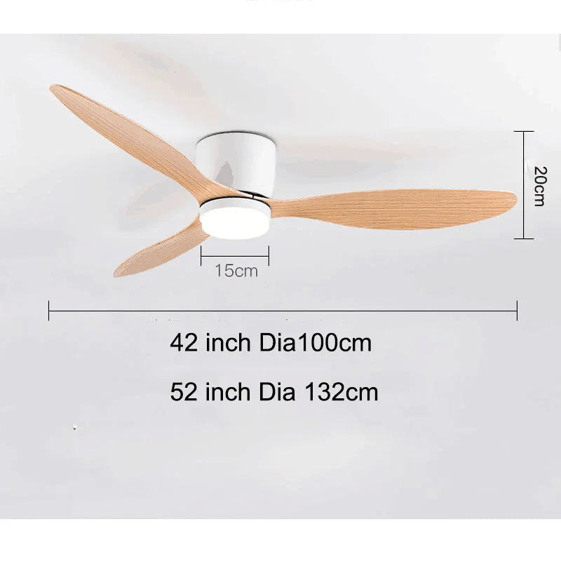 ventilateur led blanc bois noir moderne vitesses télécommande 42 52 pouces