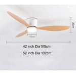 ventilateur led blanc bois moderne télécommande 42 52 pouces lumière minimaliste