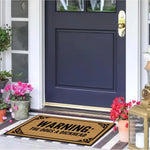tapis d'entrée antidérapant résistant anti bactéries marron clair noir texture naturelle bordure décorative sol
