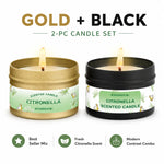 bougie parfumée citronnelle motif floral blanc vert clair contemporain coton boîte métallique patio jardin
