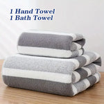 serviettes bain ultra douces super absorbantes séchage rapide rayures horizontales modernes gris blanc vert