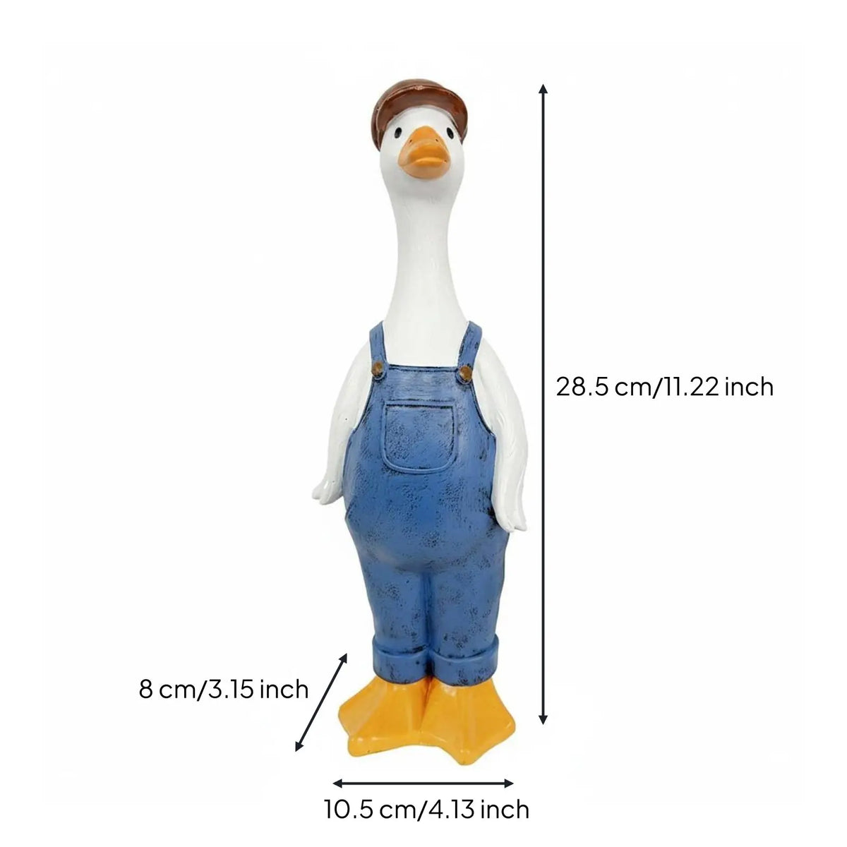 statue canard résine jardin décoration animaux plumes vêtements chapeau bottes salopette festiveextérieur rustic