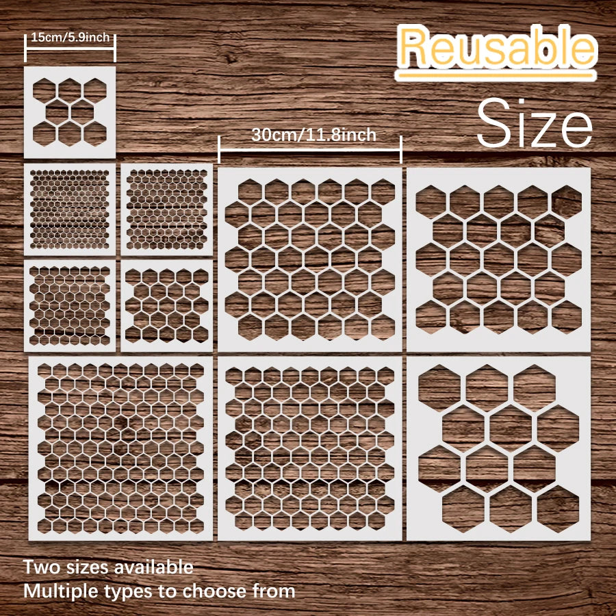 gabarits hexagonaux geometrie moderne blanc marron clair beige jaune decoration artistique diy 10 pieces