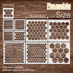 gabarits hexagonaux geometrie moderne blanc marron clair beige jaune decoration artistique diy 10 pieces