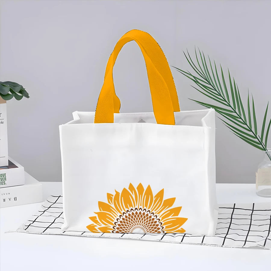 sticker moderne fleur tournesol blanc jaune adhésif intérieur extérieur 21cm 29.7cm