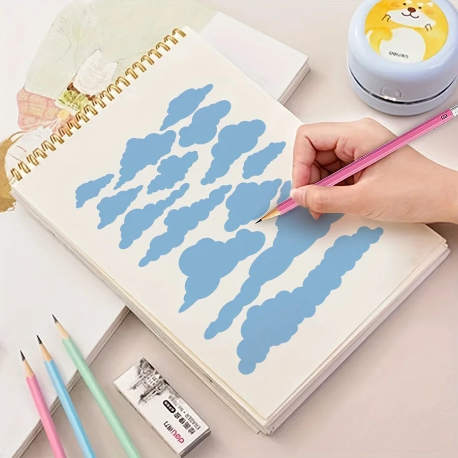 sticker nuages noir bleu clair moderne adhésif décoration mur sol tissu meubles pièces