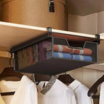 paniers rangement blanc noir maille métal coulissant clips sous armoire moderne économie place