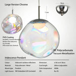 Suspension lumineuse iridescente transparente moderne tringle salle restaurant chambre principal