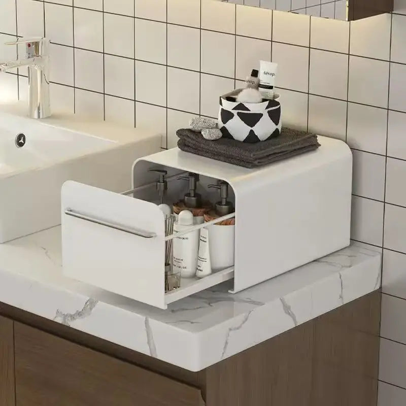 boîte métal blanc moderne boîte gâteaux couvercle poignée compartiments rangement cosmétiquesmédicamentsépices