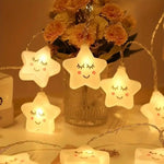 guirlande lumineuse étoiles nuages enfants blanc translucide décoration saint valentin fête auto alimentée led