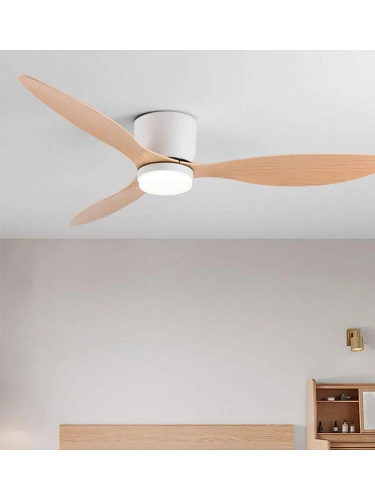 ventilateur led blanc bois moderne télécommande 42 52 pouces lumière minimaliste