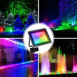 projecteur led rgb moderne noir télécommande ip66 étanche clipsextérieur