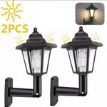 lampe murale solaire led transparente hexagonale classique noire oeilletsextérieur décoration jardindeco