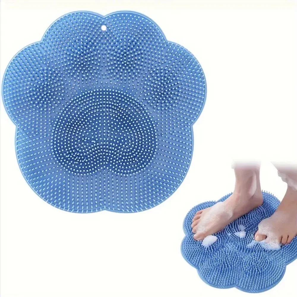 tapis bain massage picots bleus moderne suspension pieds dos cleansing floral