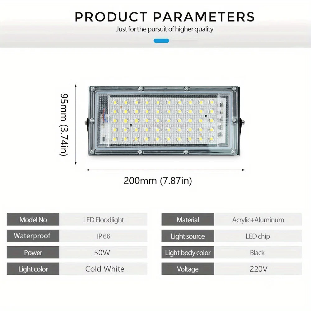 projecteur led moderne noir gris 2000 lumens ac175265v cem rohs oeilletsextérieur