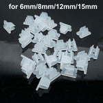 clips fixations rubans led transparent rose fentes centrales 6mm 8mm 12mm 15mm