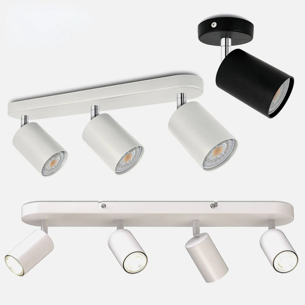 plafonnier spot led noir moderne trois têtes montage surface cuisine salon chambre intérieur