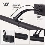lampe poser moderne 150mm noir base murale 10w 20w led chambre coucher