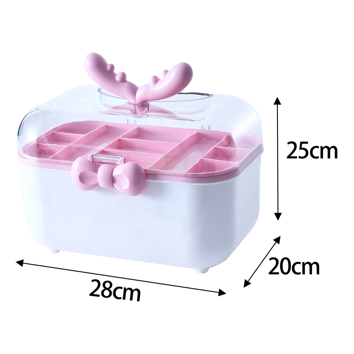 boîte rangement bijoux moderne portable poignée noeud papillon clips cheveux bagues bracelets enfants chambre