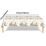 nappe table thème harry potter château livres lettres blanc beige doré imperméable usage uniqueextérieur