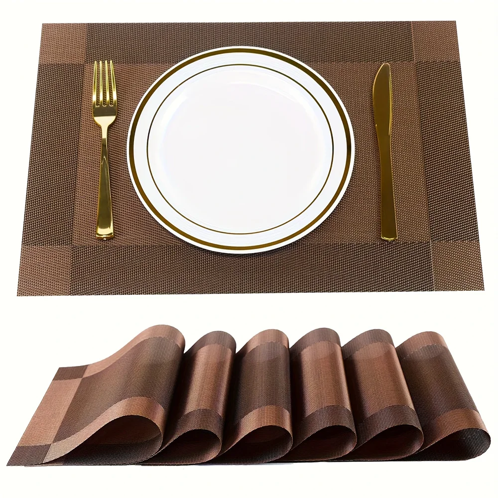 tapis table moderne rectangle beige gris carreaux vinyle adhésif facile nettoyer résistant chaleur