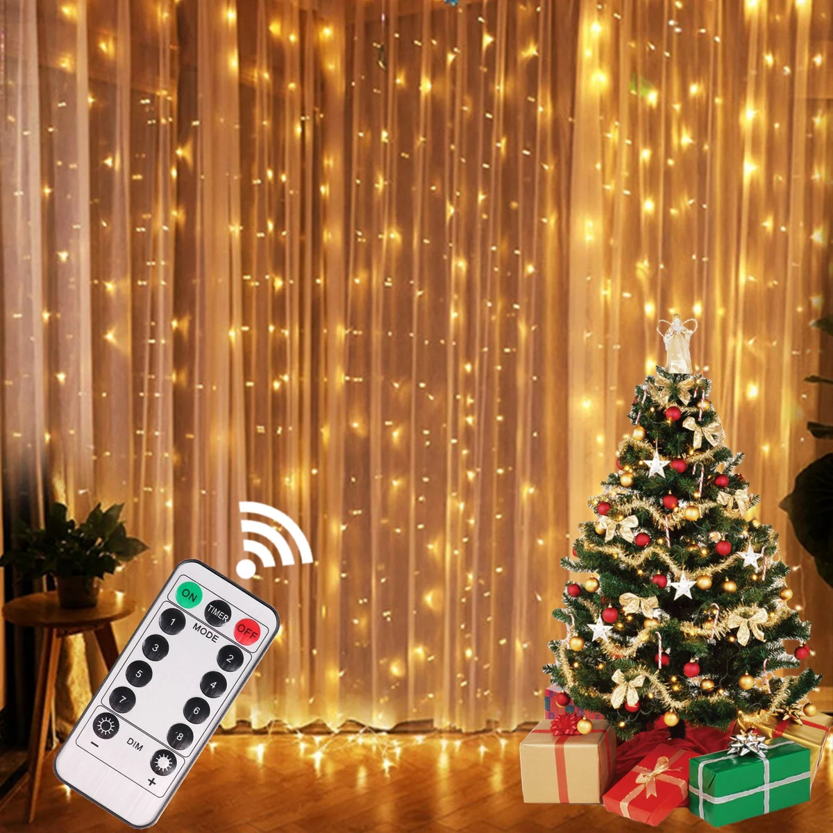 rideau lumineux led blanc chaud blanc froid multicolore points lumineux moderne télécommande câble usb