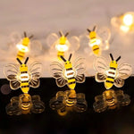 guirlande lumineuse abeilles led transparente rayures noires blanches clips décorative moderne extérieure intérieure célébrations