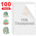 papier autocollant vinyle transparent holographique argenté moderne imprimante jet d'encre 100 feuilles a4 étanche