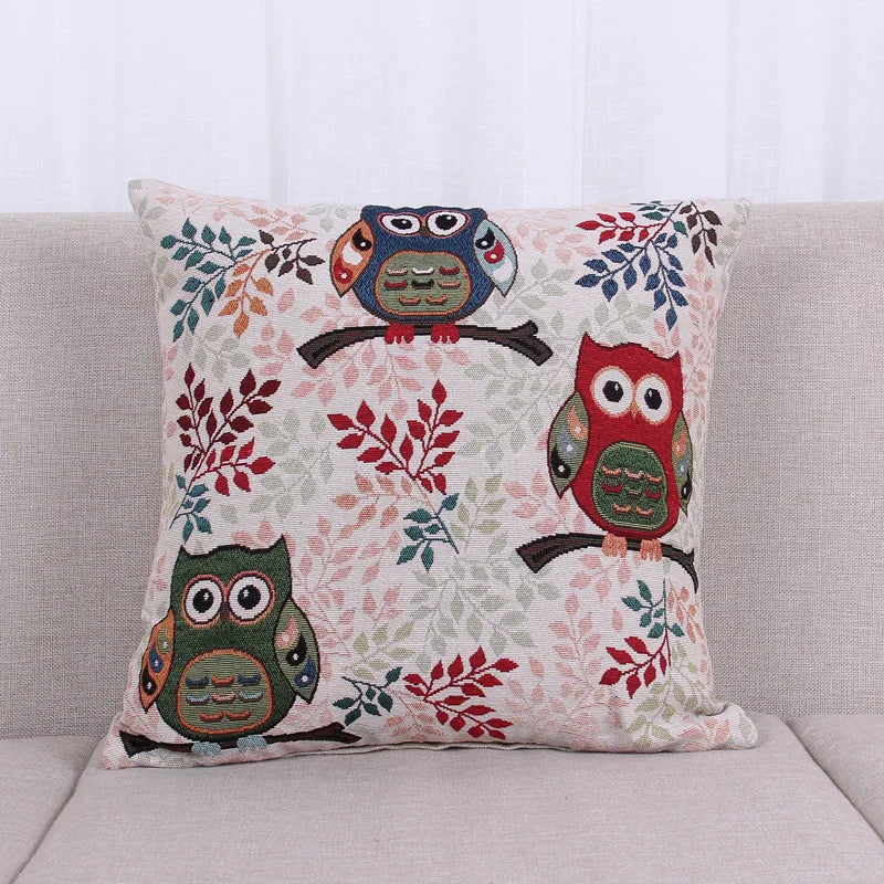 coussin décoratif beige imprimé oiseaux mignons moderne textile maison chambre salon confortable