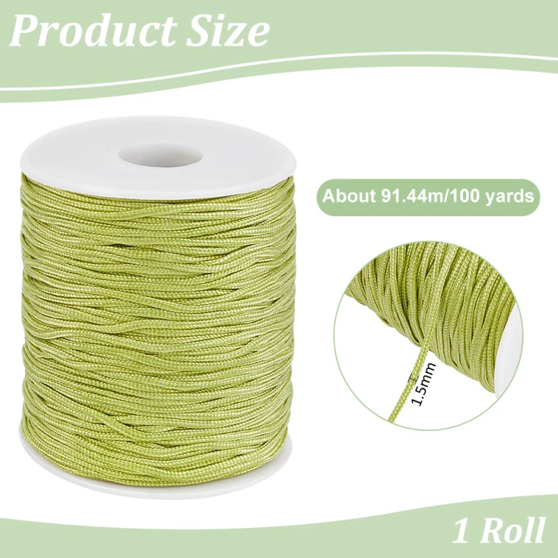 corde nylon noire tissée 100 yards corde blanche lisse utilitaire moderne 1.5mm