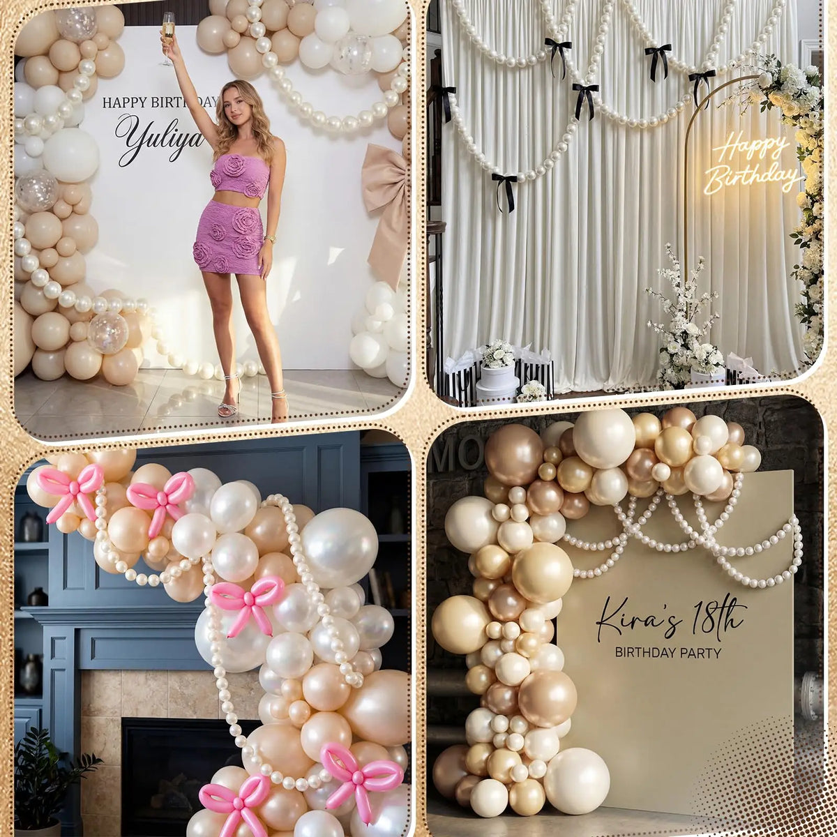 blanches opaques classiques mariage anniversaire décoration suspendue aiguille fil rondes lisses 100pcs 15m