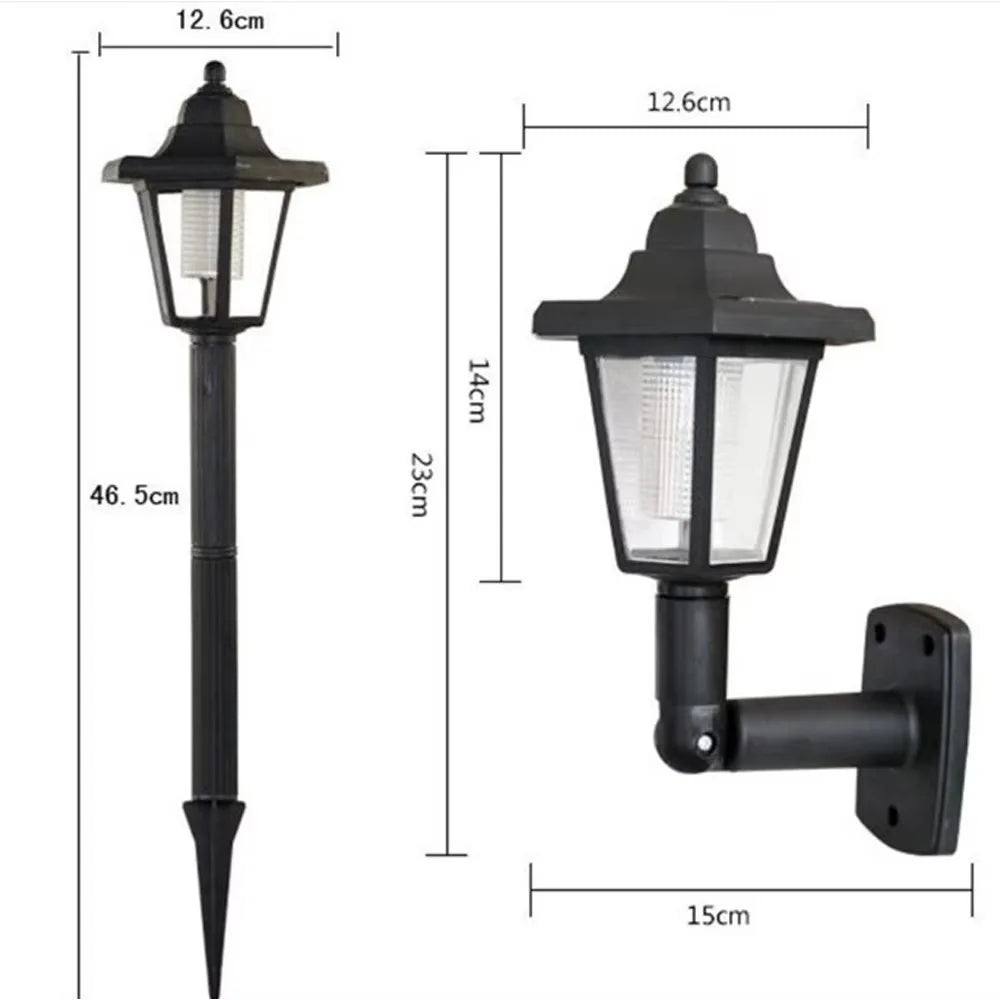 lampe murale solaire led transparente hexagonale classique noire oeilletsextérieur décoration jardindeco