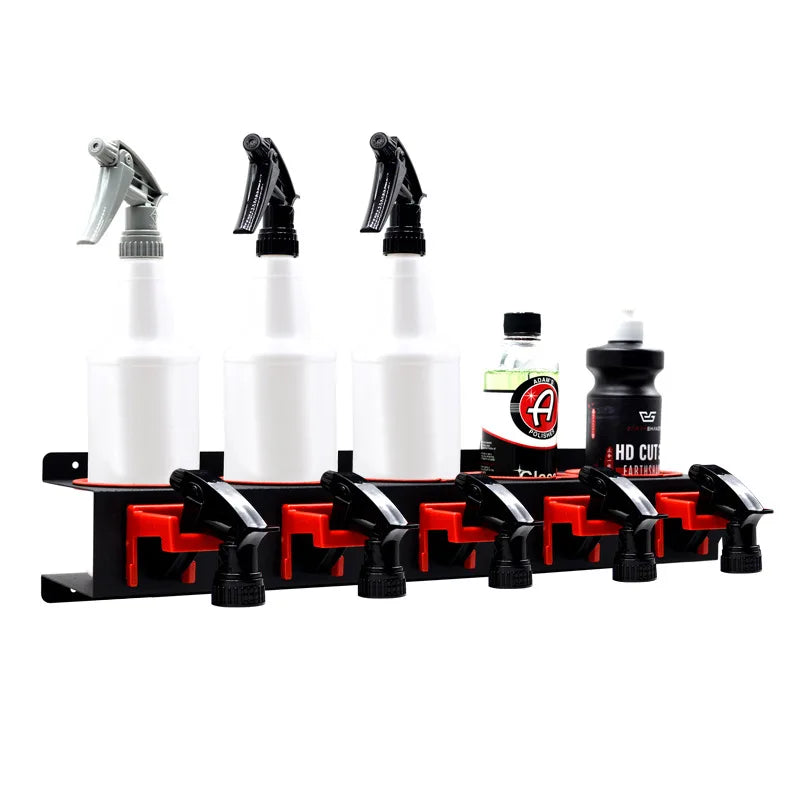 support mural bouteilles nettoyant noir clips rangement garage organisation outils
