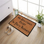 tapis d'entrée antidérapant marron lettrage noir bordure extérieur bain porte classic