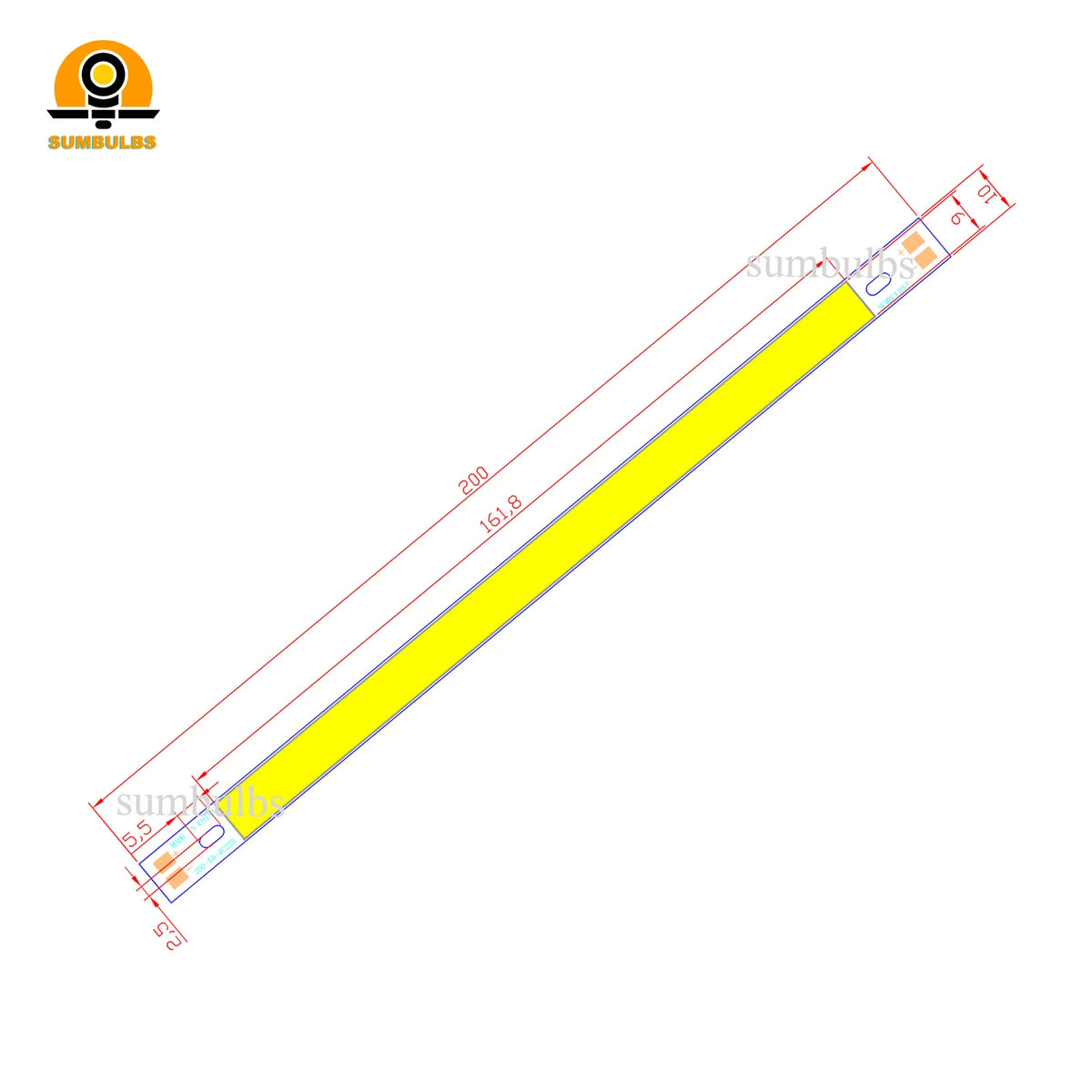 ruban led 200mm 12v blanc jaune vert bleu rouge clips moderne